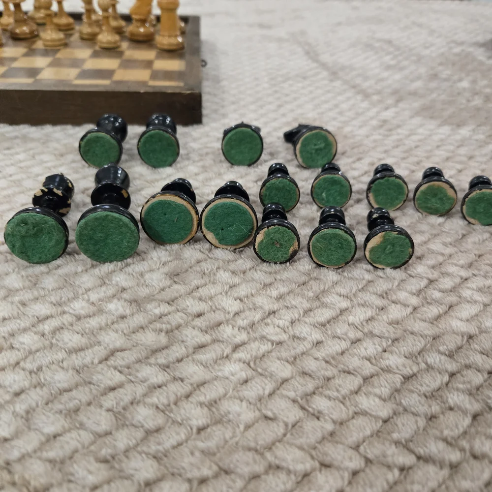 Vintage Wooden Checkers Backgammon Set Folding Board Games Rustic Decor. - Picture 13 of 16